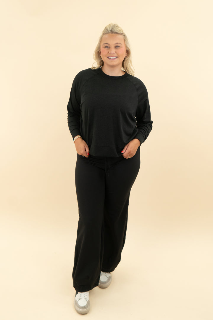 vuori black crewneck (l)
