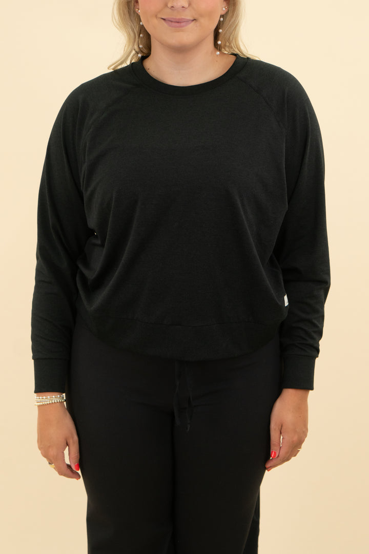 vuori black crewneck (l)
