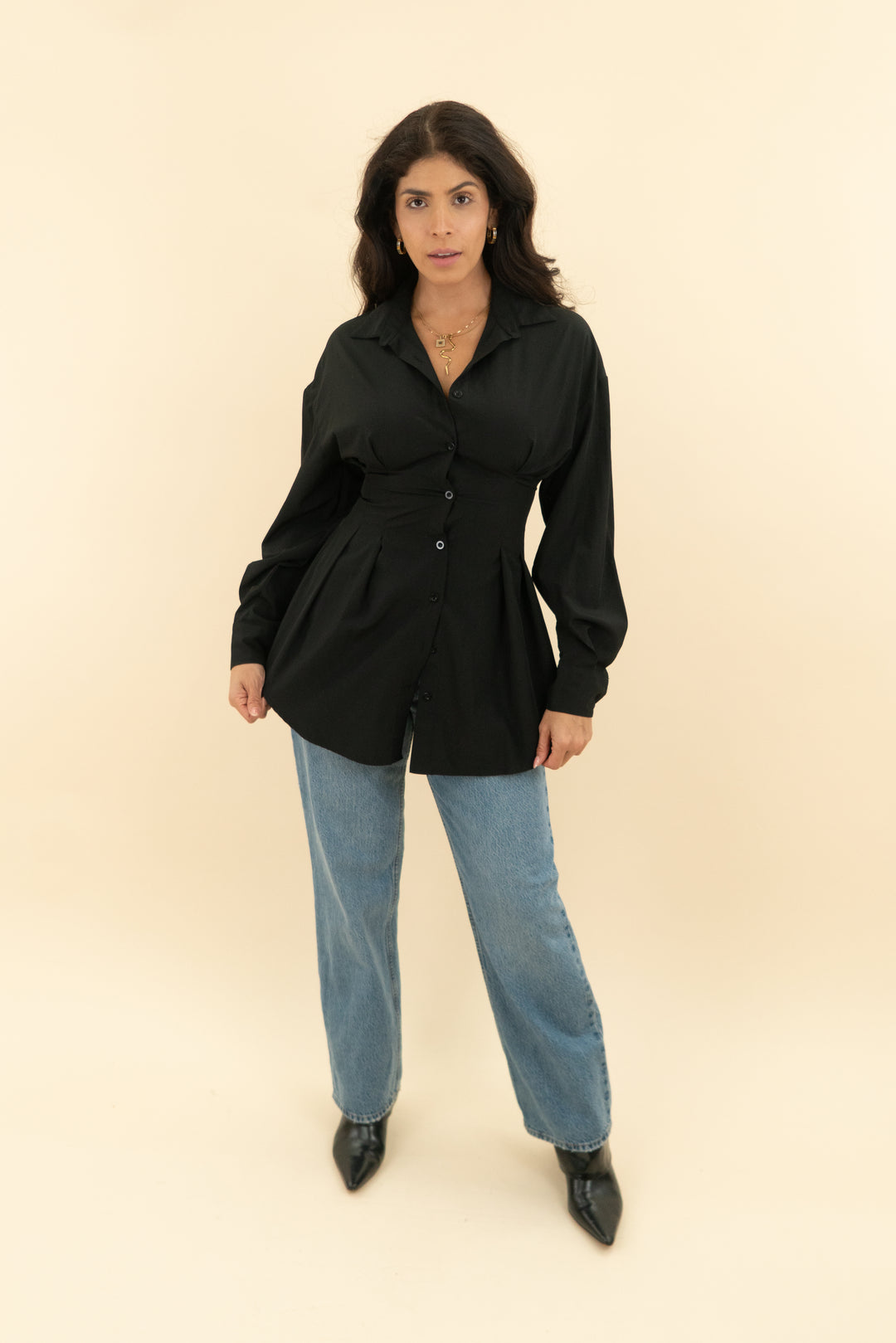 priceless black shirt dress (s; retail $68)