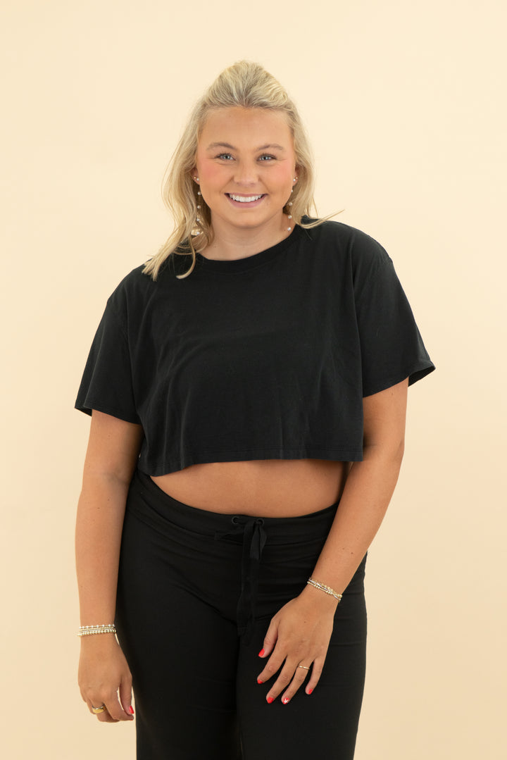 black cropped tee (m)