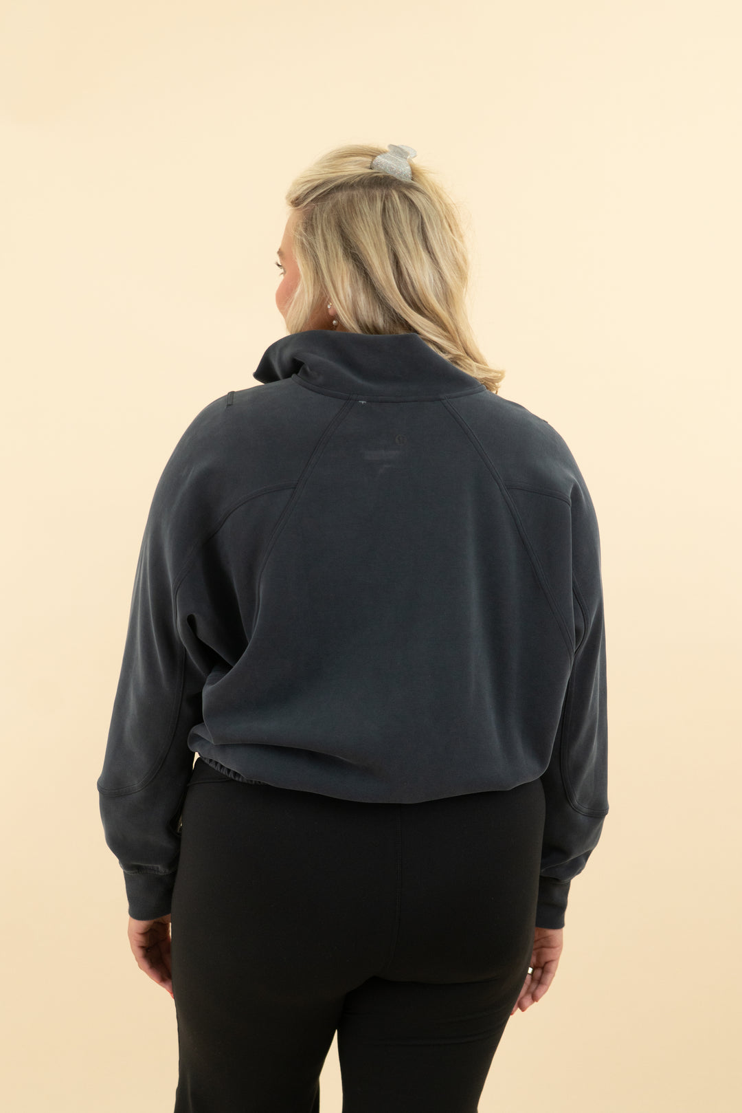 lululemon dark grey super soft zip up (l)