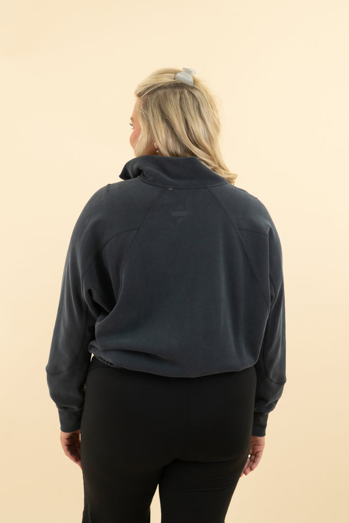 lululemon dark grey super soft zip up (l)