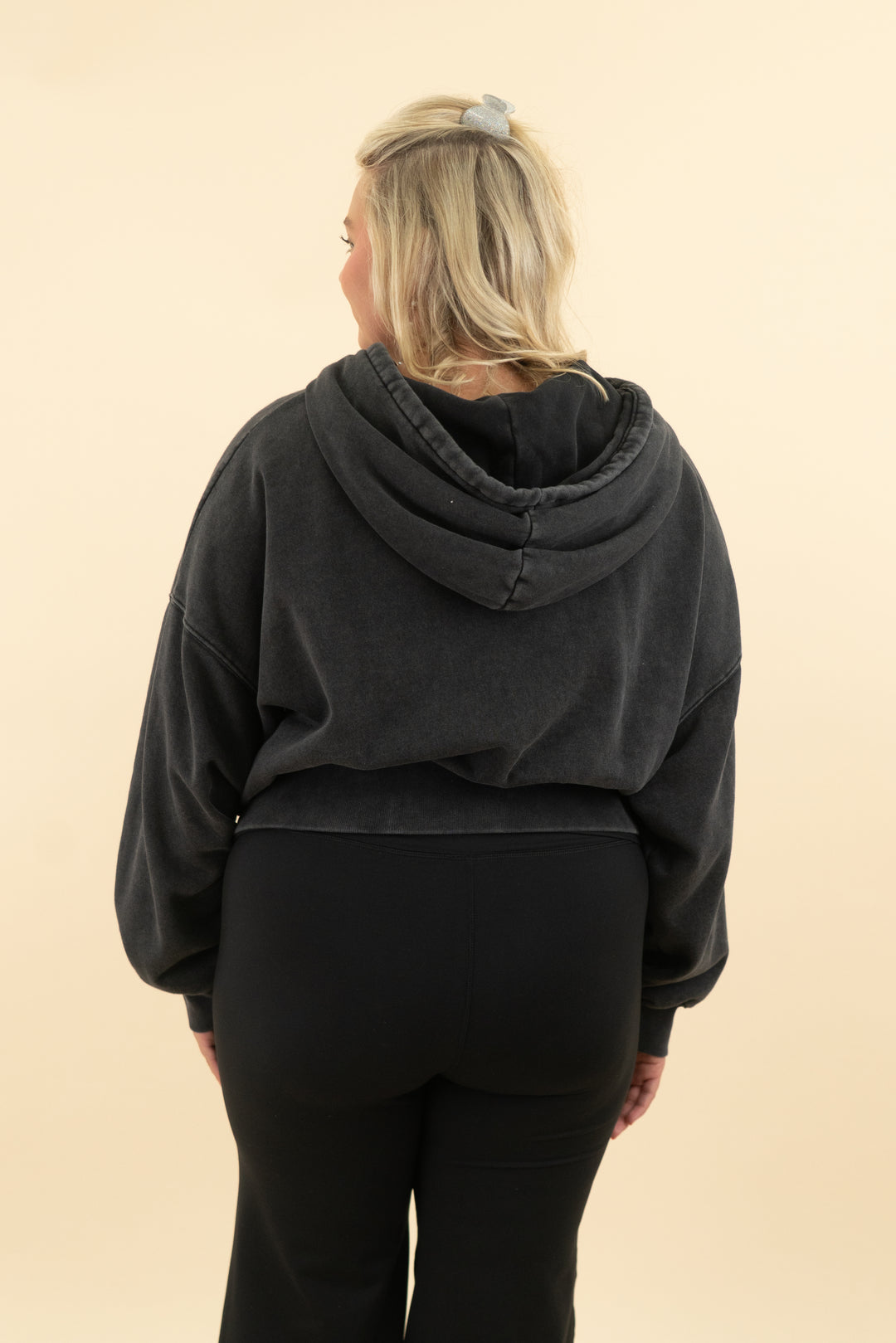 gap washed black zip up jacket (xl)