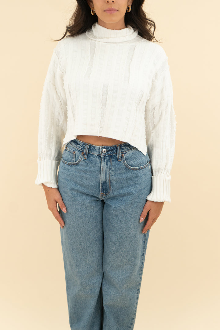 pink lily off white turtleneck sweater (s)