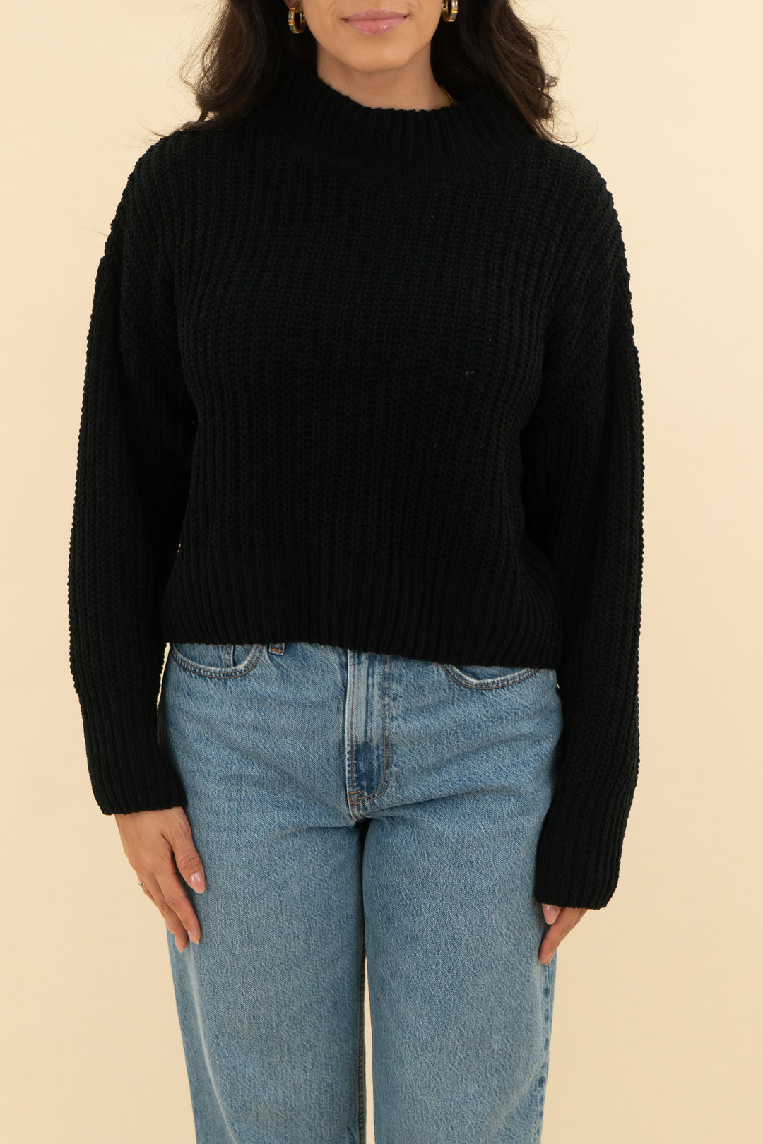 doublezero black chenille sweater (s)