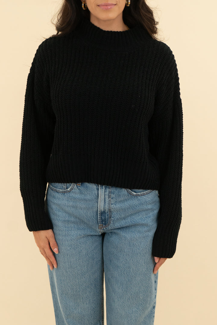 doublezero black chenille sweater (s)