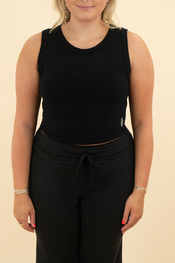 fp movement black ribbed tank (m/l)
