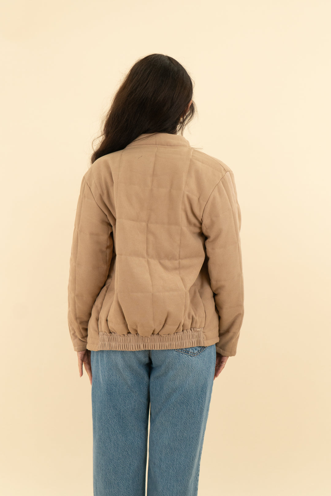 khaki quilted jacket (s)