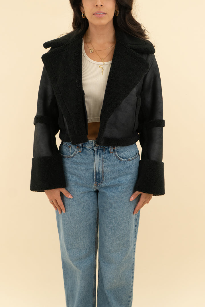 tularosa black moto jacket nwt (xs)