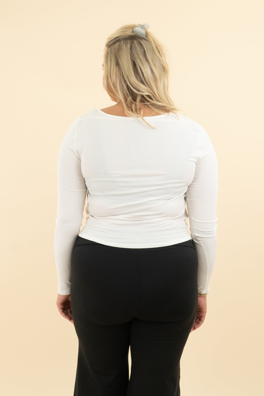 vuori white scoop ribbed long sleeve (l; retail $64)