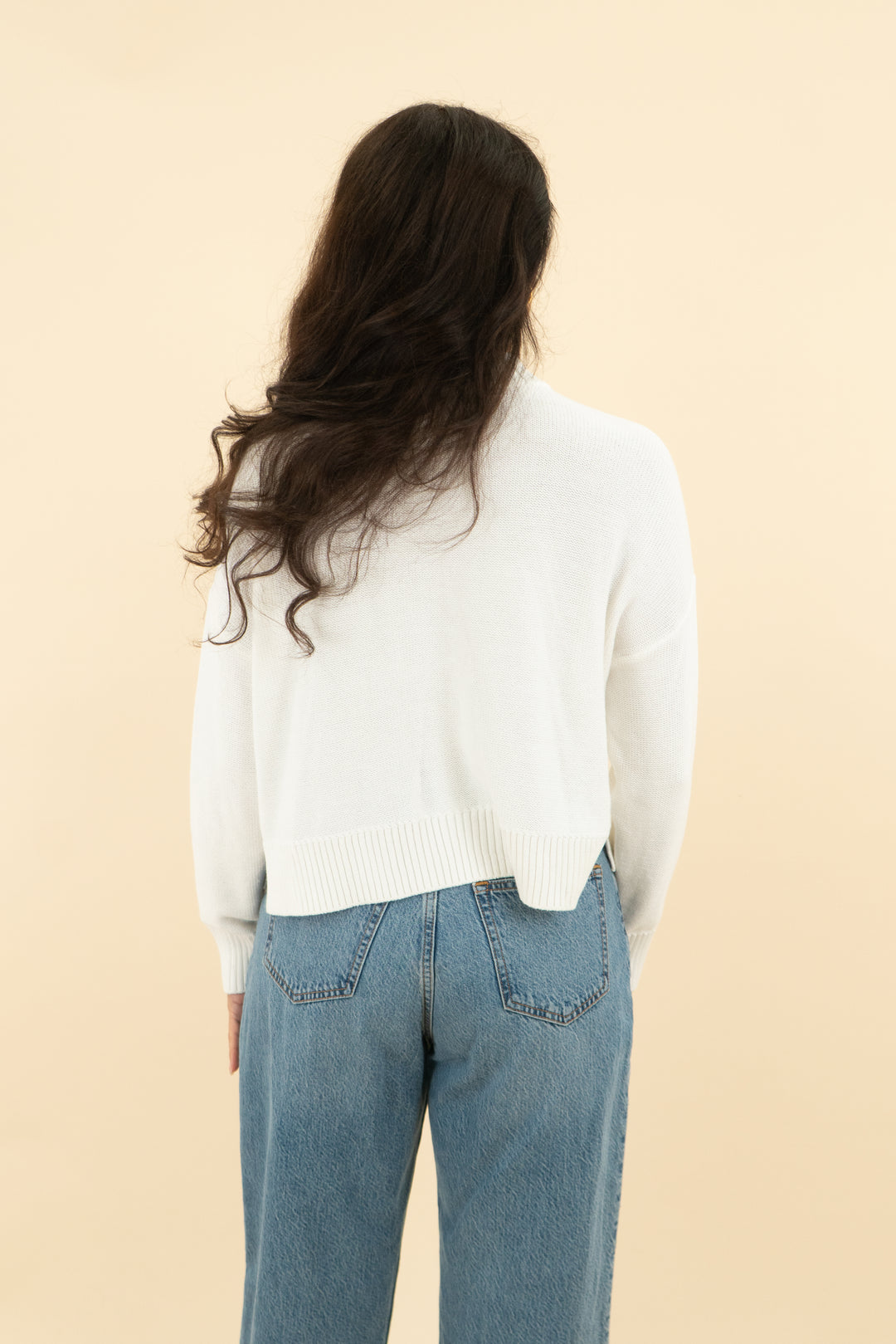 quince ivory cropped cardigan (s; retail $49.90)