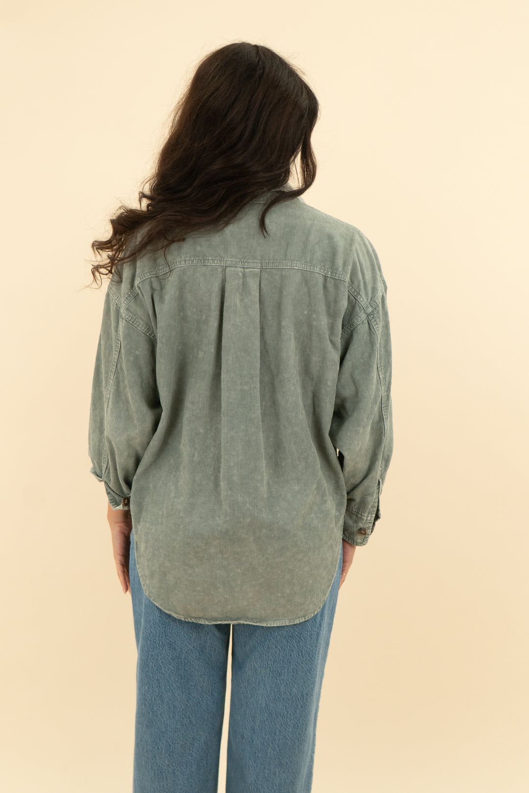 mustard seed grey mineral wash corduroy shacket (s; retail $52)
