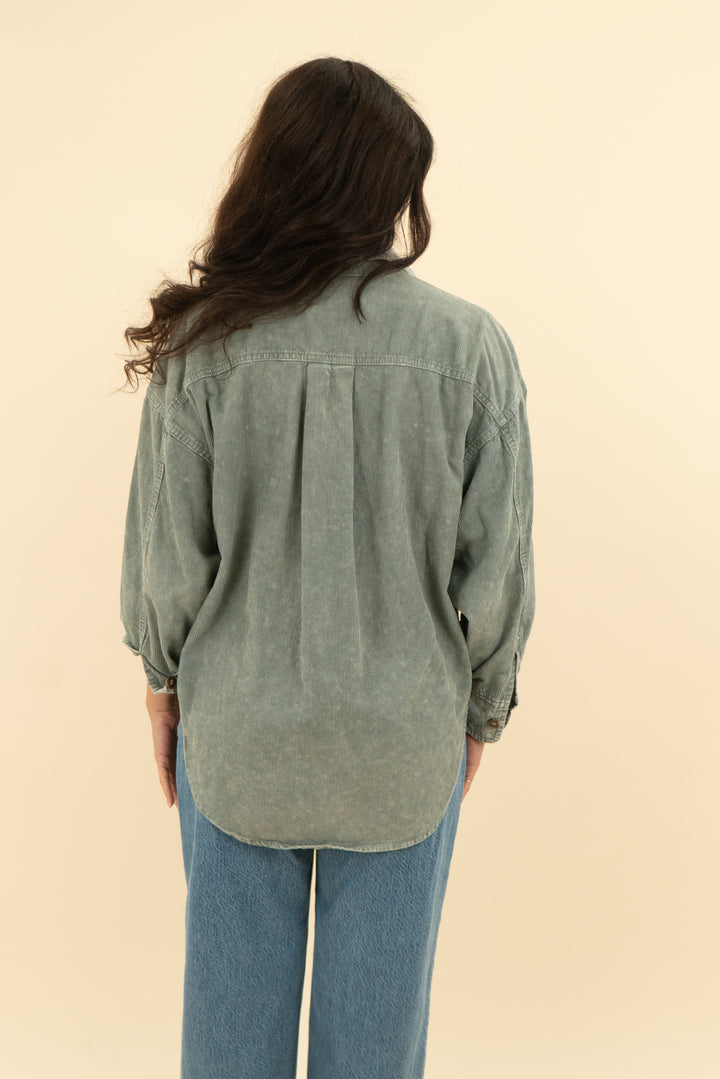 mustard seed grey mineral wash corduroy shacket (s; retail $52)