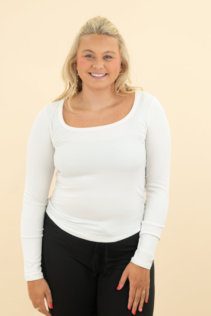 athleta white ribbed long sleeve top nwt (m; retail $65)