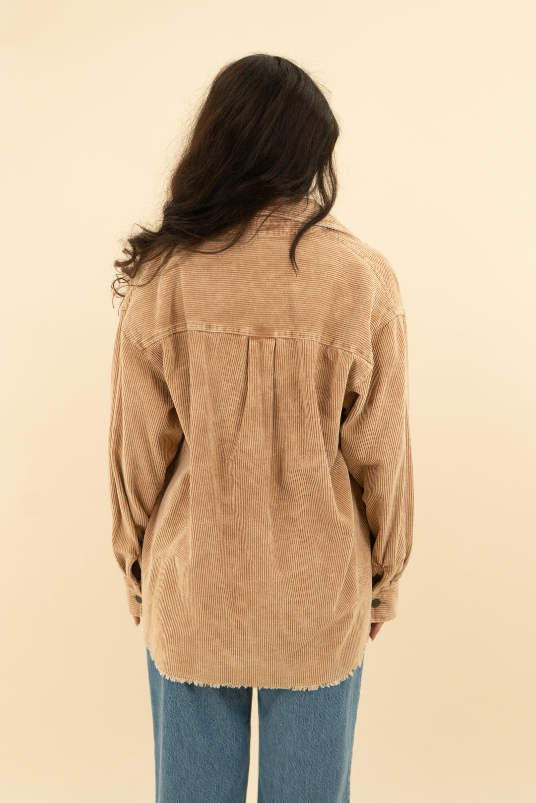 impressions brown cordoruy shacket (m)