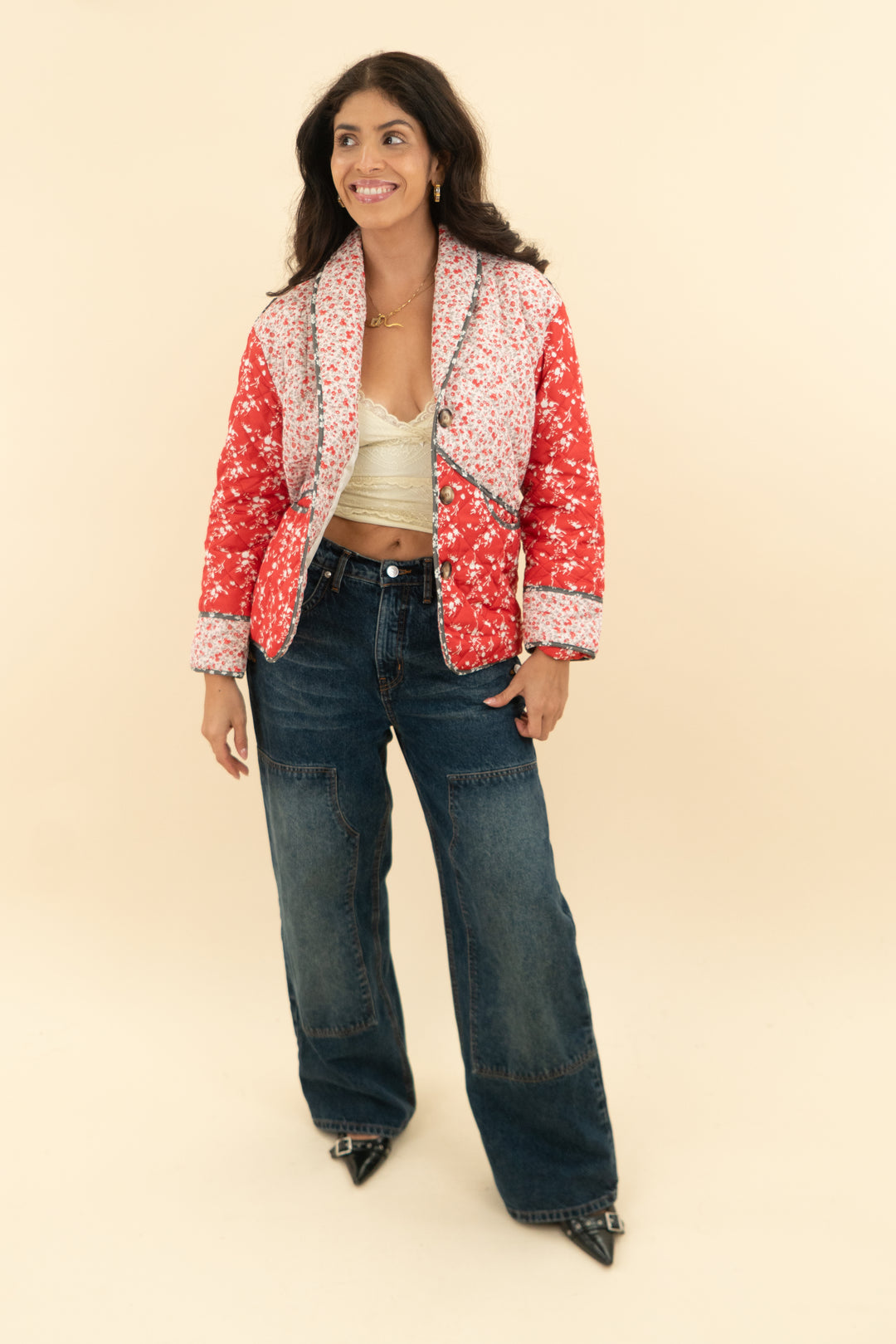 rouje quilted floral patchwork jacket (s)