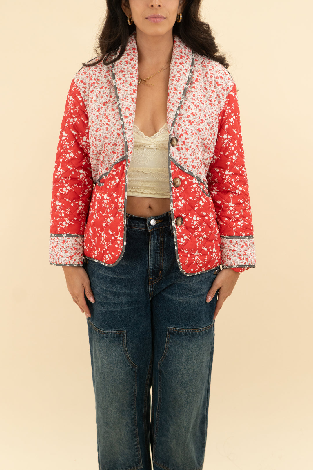 rouje quilted floral patchwork jacket (s)