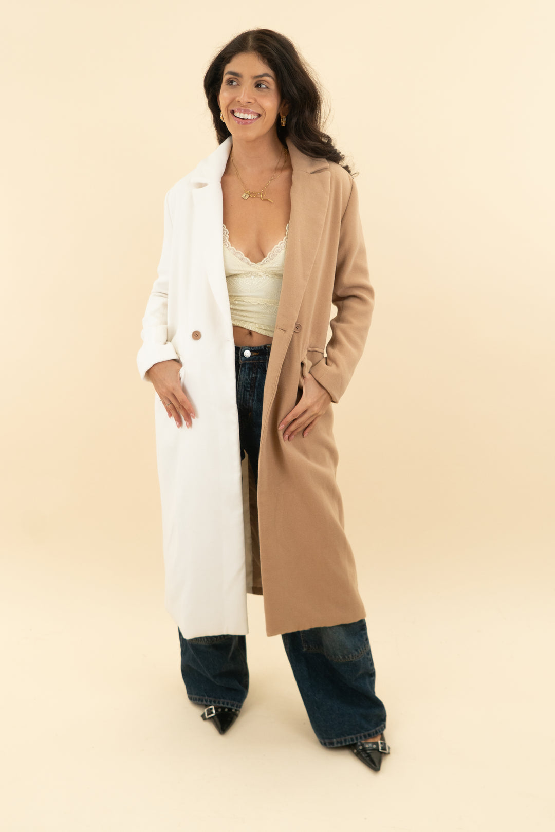 steve madden two tone coat nwt (xs; retail $129)