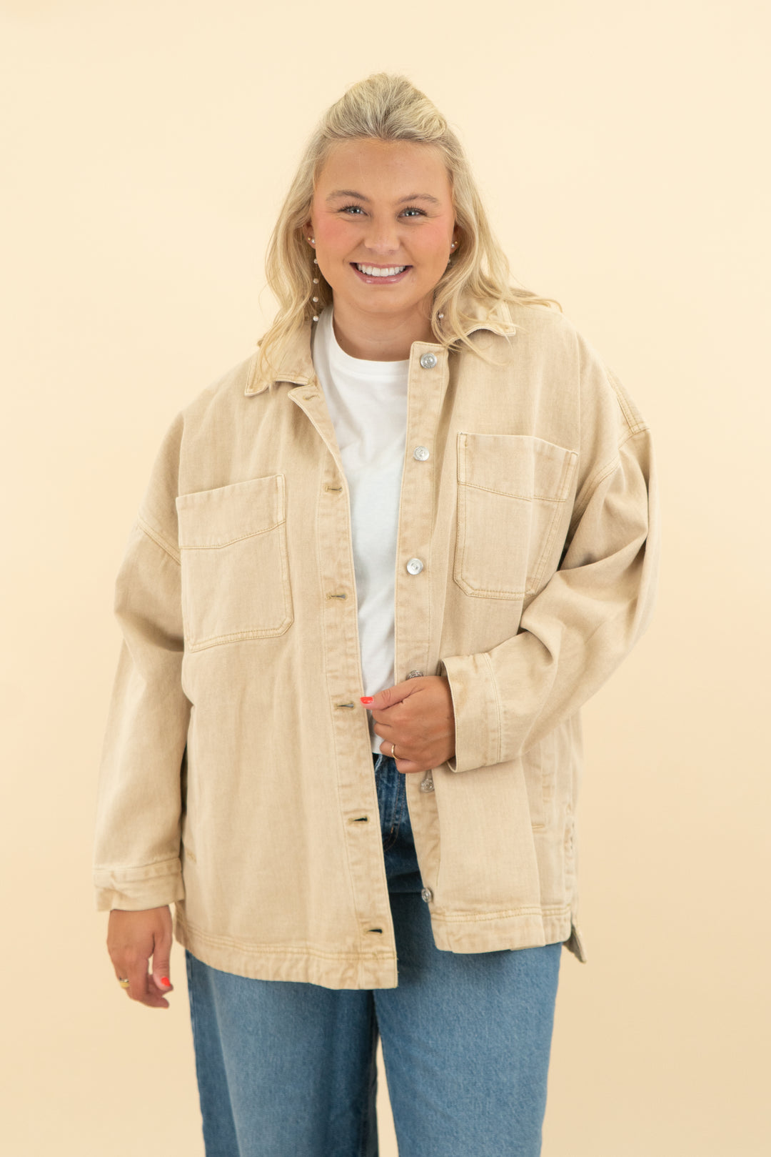 we the free camel oversized jacket (m)