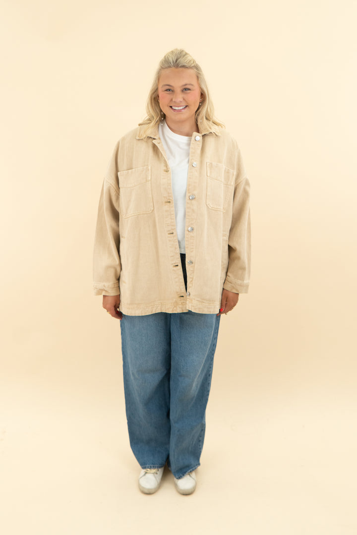 we the free camel oversized jacket (m)