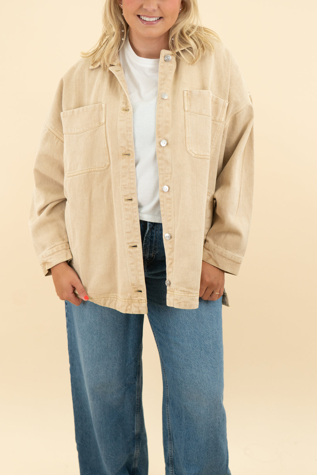 we the free camel oversized jacket (m)