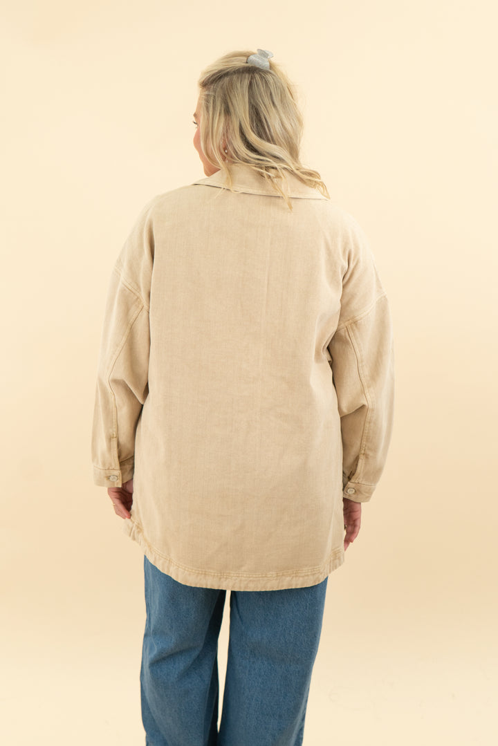 we the free camel oversized jacket (m)