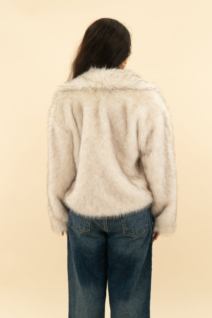 vici light tan faux fur coat (s)
