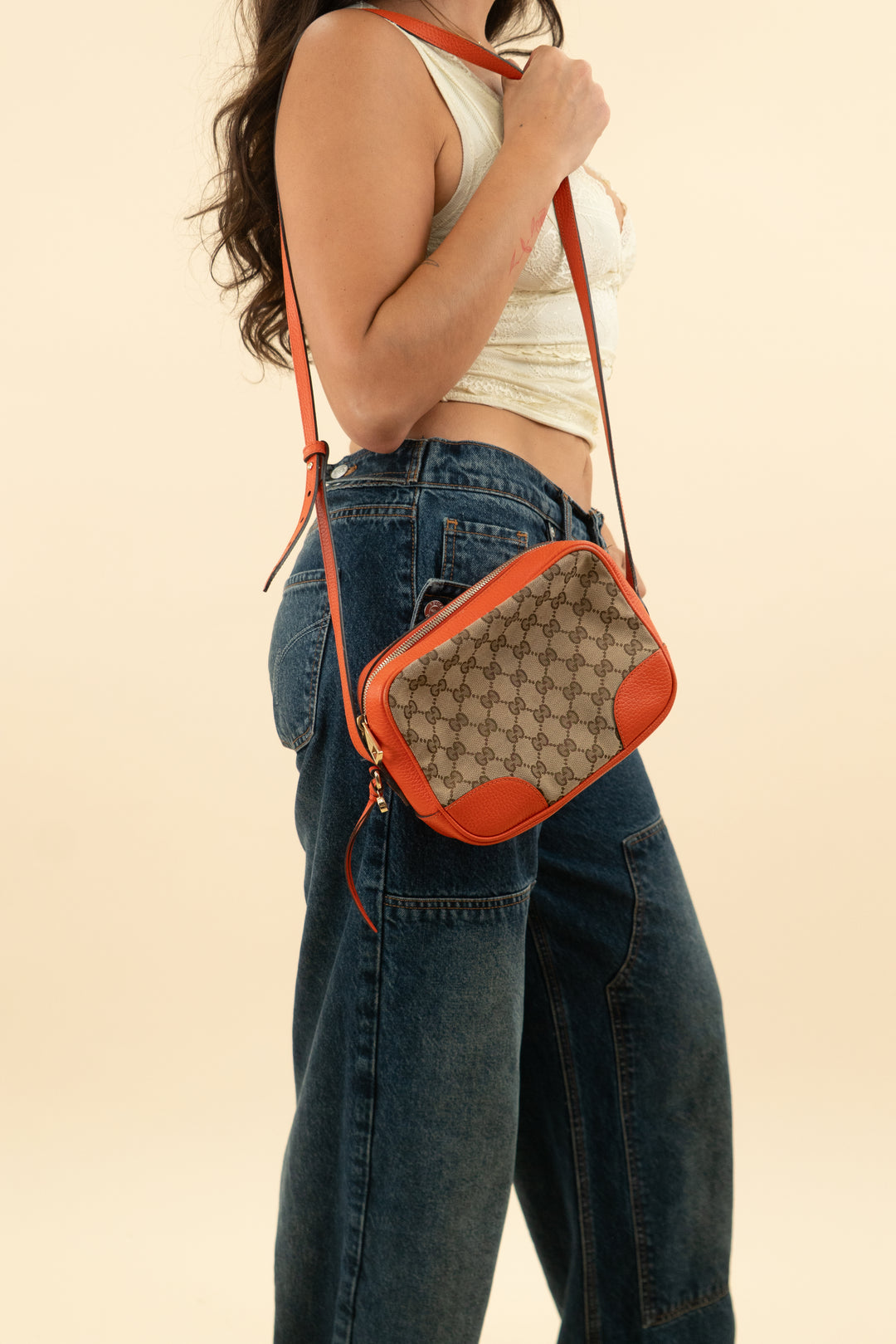 Gucci Monogram Dollar Calfskin Mini Bree (est. retail $1,350)