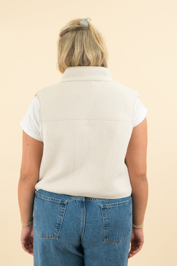 vuori cream teddy vest (l)