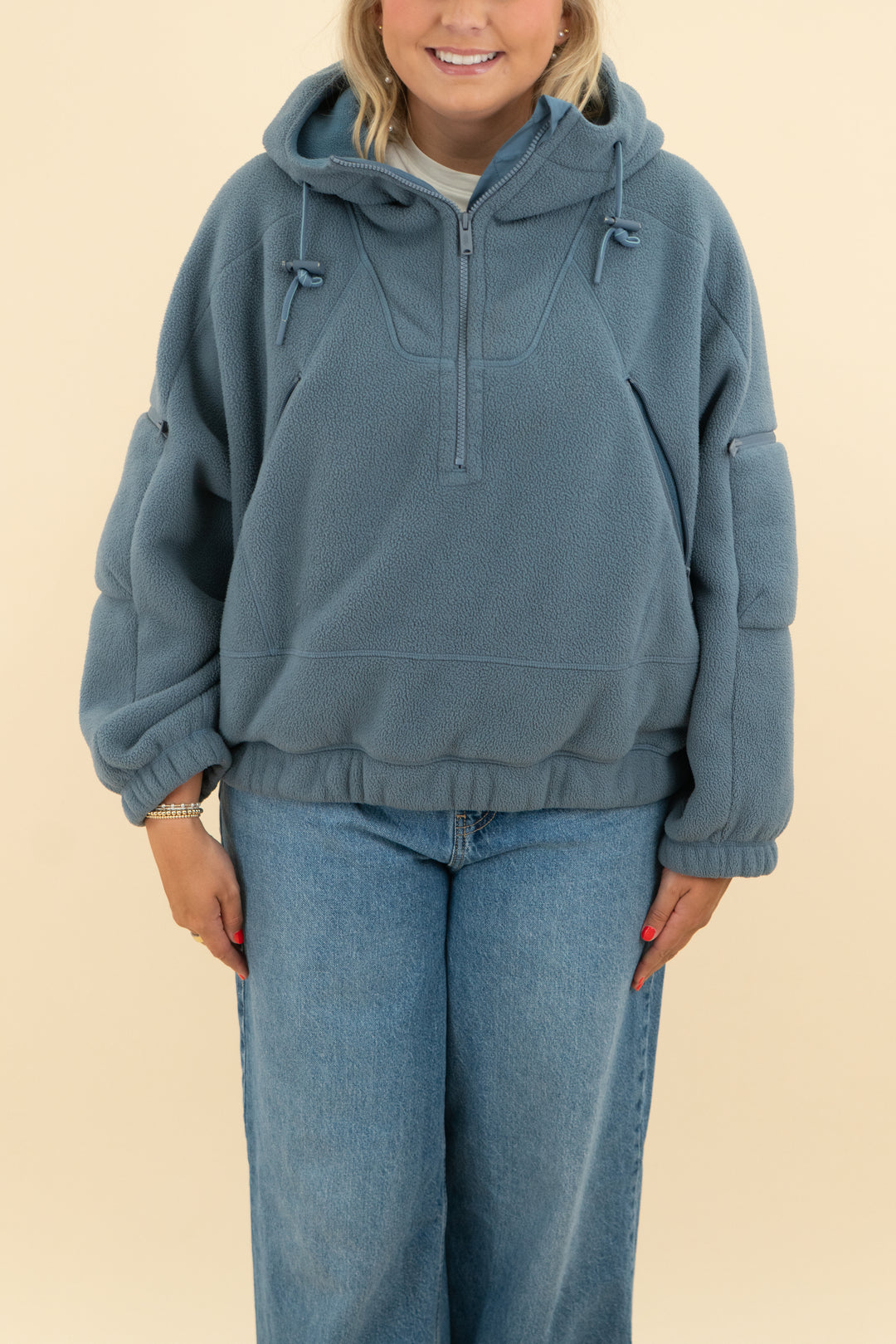 free people movement blue half zip (m)