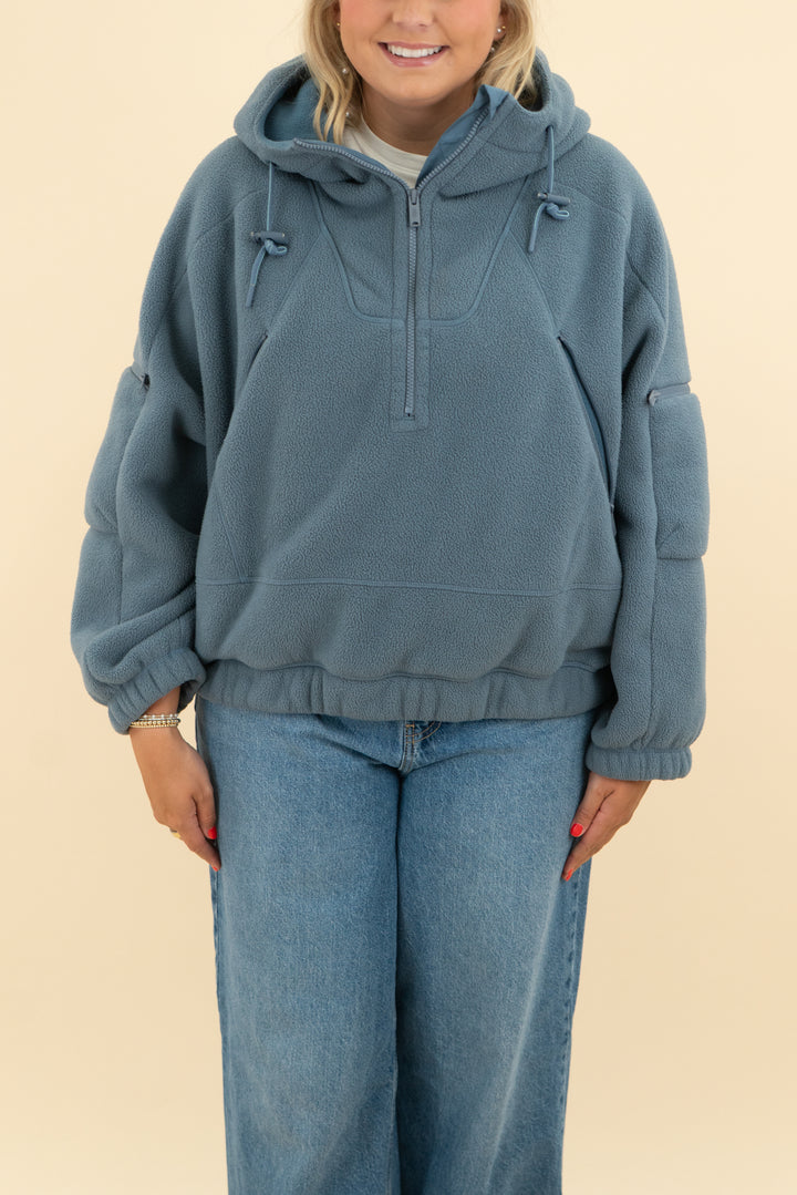 free people movement blue half zip (m)