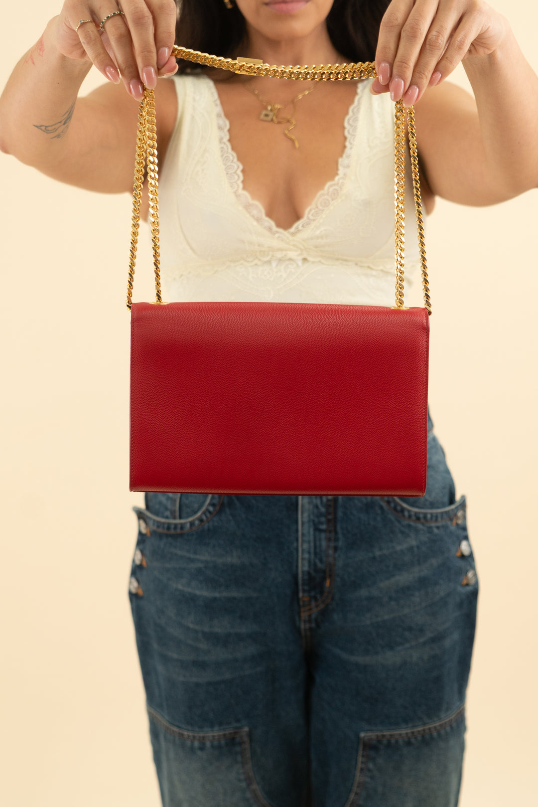 Saint Laurent Red Kate Crossbody NWOT (retail $2,450)