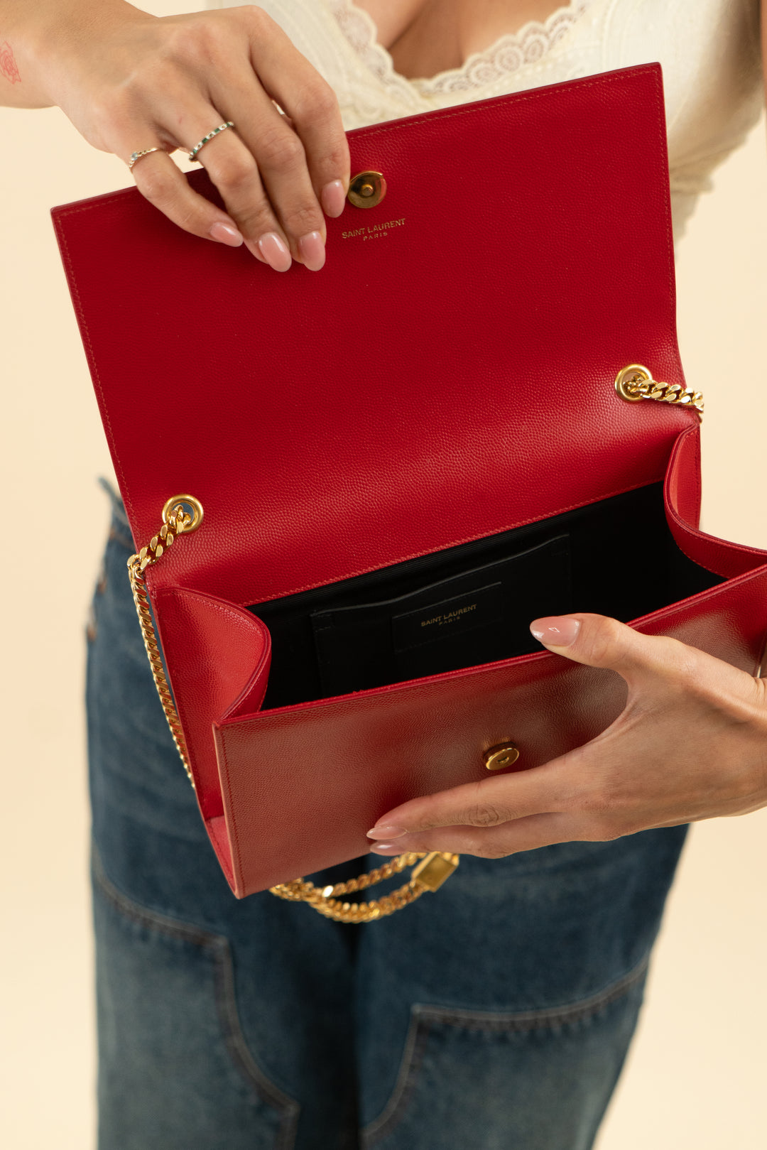 Saint Laurent Red Kate Crossbody NWOT (retail $2,450)