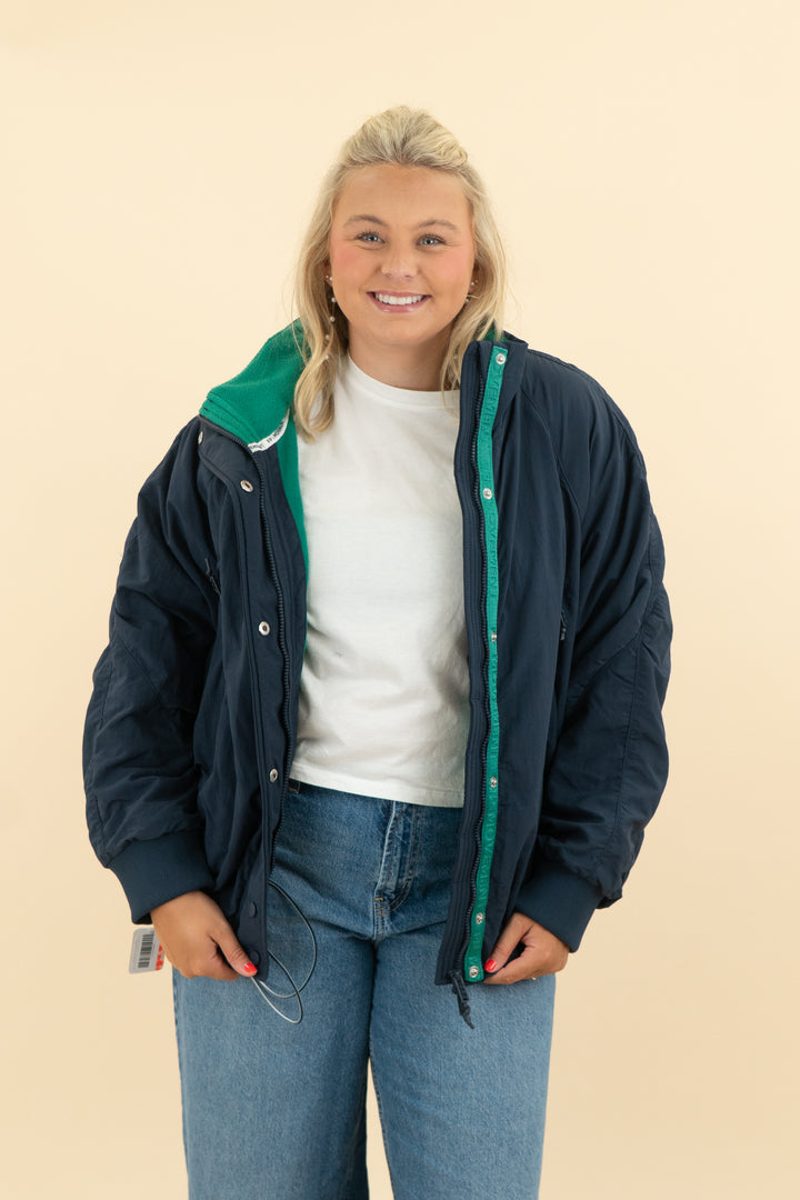 free people movement midnight navy jacket NWT (l)