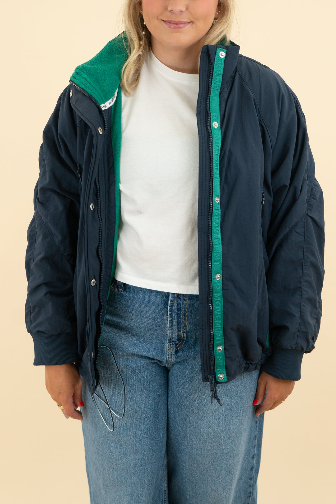 free people movement midnight navy jacket NWT (l)
