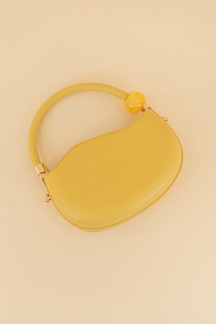 melie bianco yellow handbag (os; retail $120)