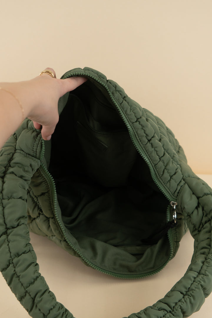 fp movement olive green quilted tote (os; retail $98)