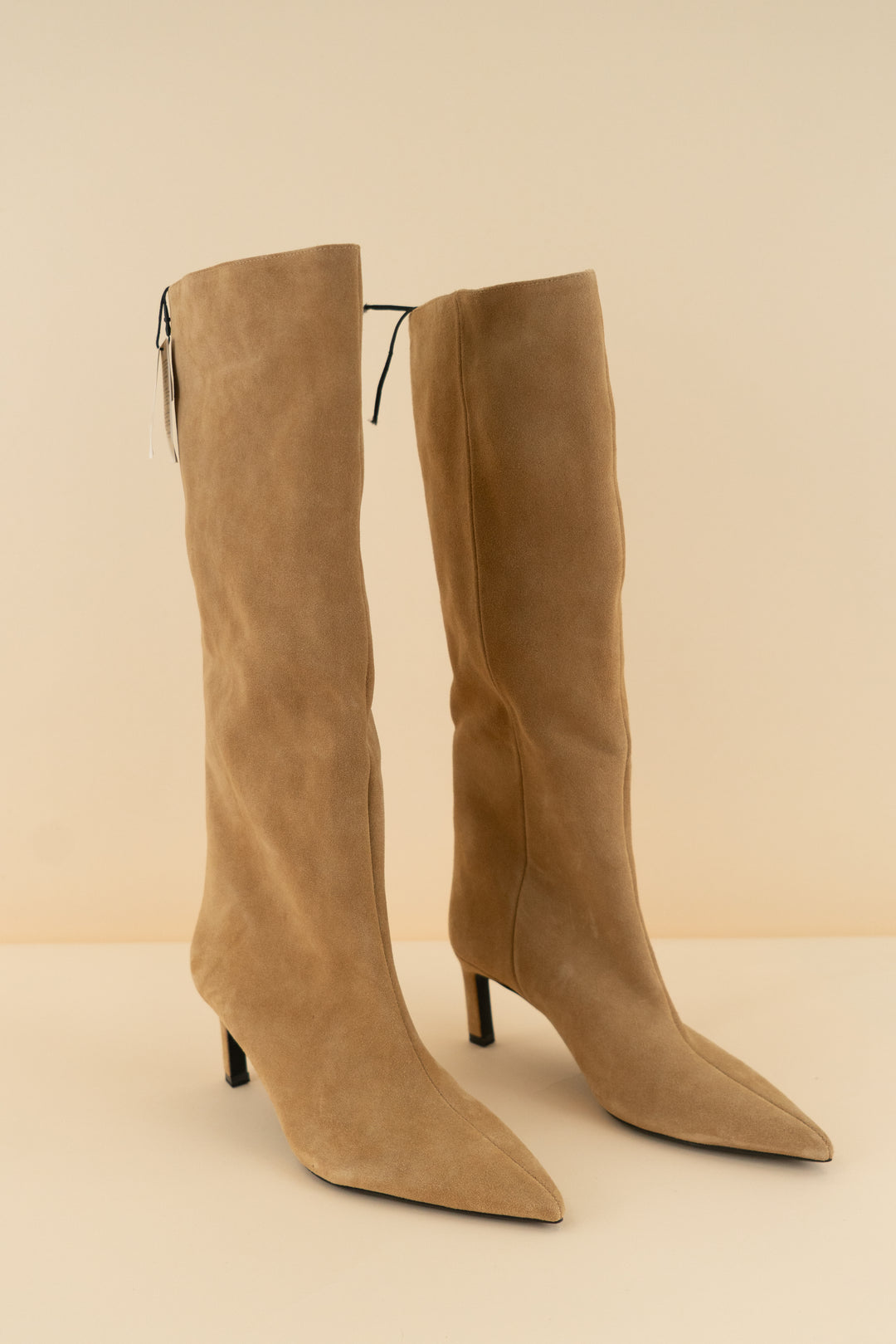 zara tan suede boots (38; retail $169)