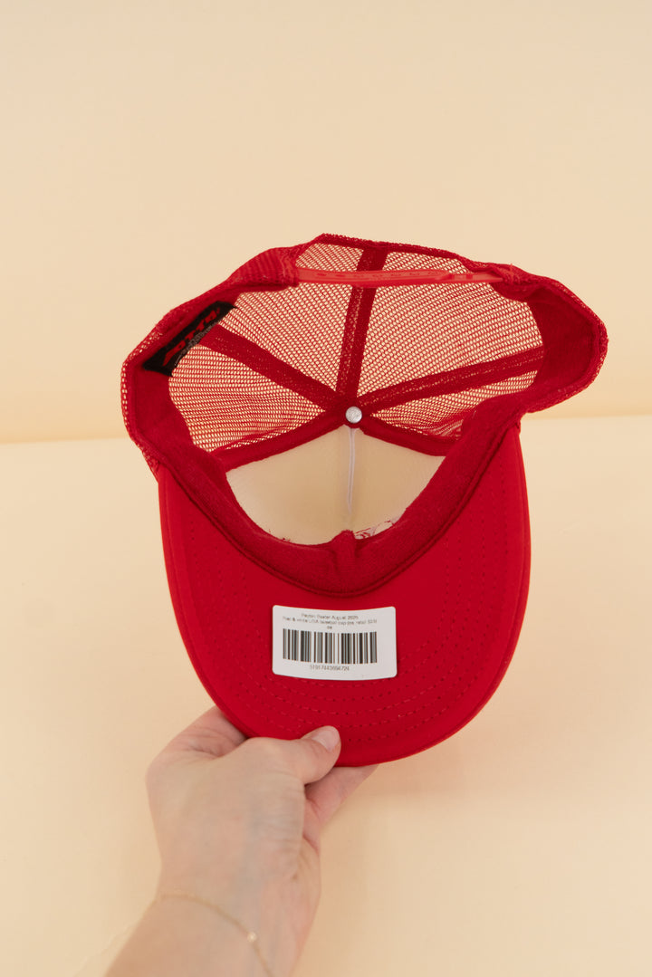 Red & white USA baseball cap (os; retail $35)