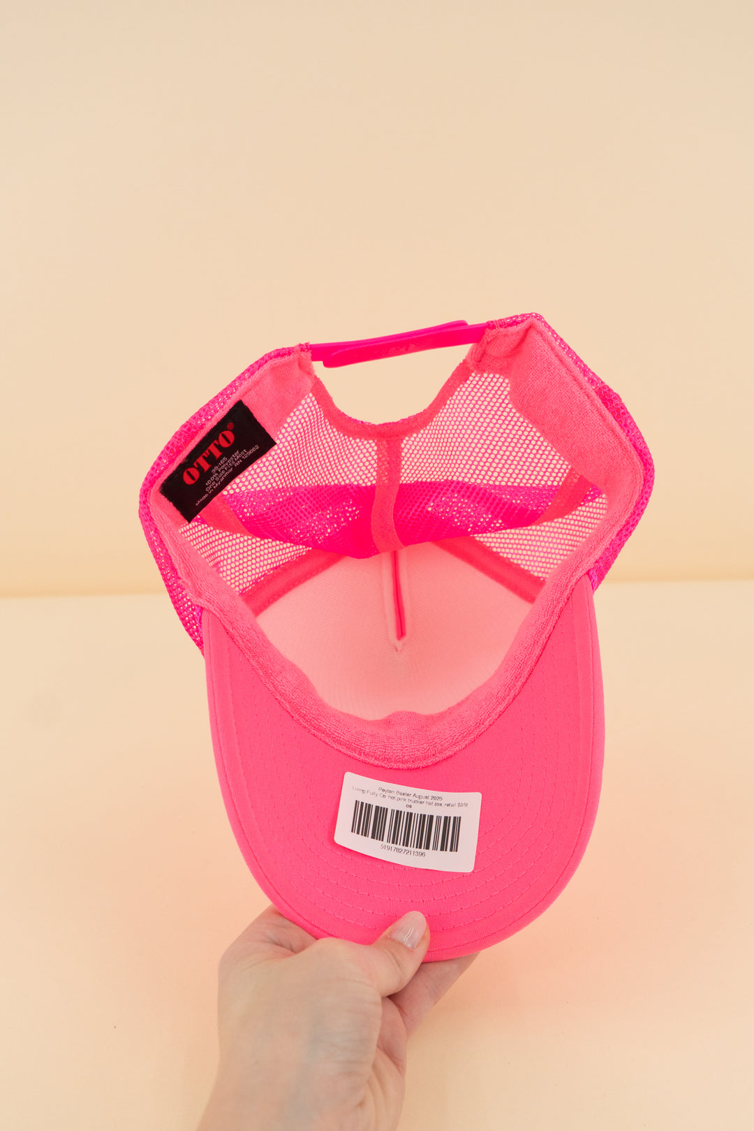 Living Fully Co. hot pink trucker hat (os; retail $36)