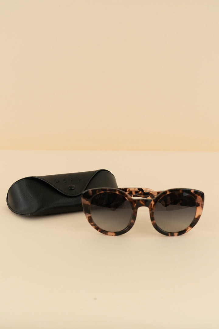 Diff round luna polarized tortise sunglassess (os; retail $138)