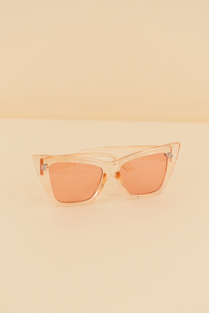 winged cat eye blush translucent sunglasses (os; retail $21)