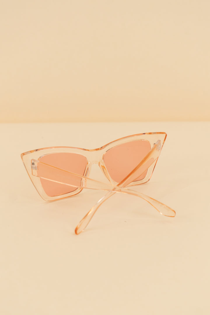 winged cat eye blush translucent sunglasses (os; retail $21)