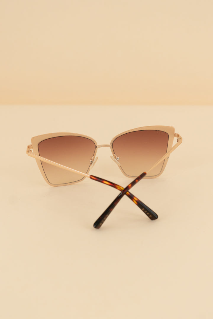 Diff rose gold oversized cat eye sunglasses tortoise back (os; retail $138)
