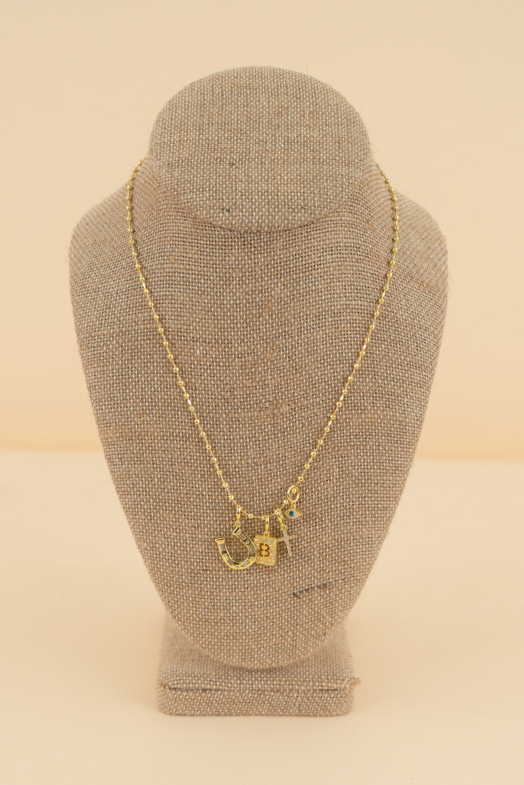 baublebar horseshoe cross necklace gold (os; retail $68)