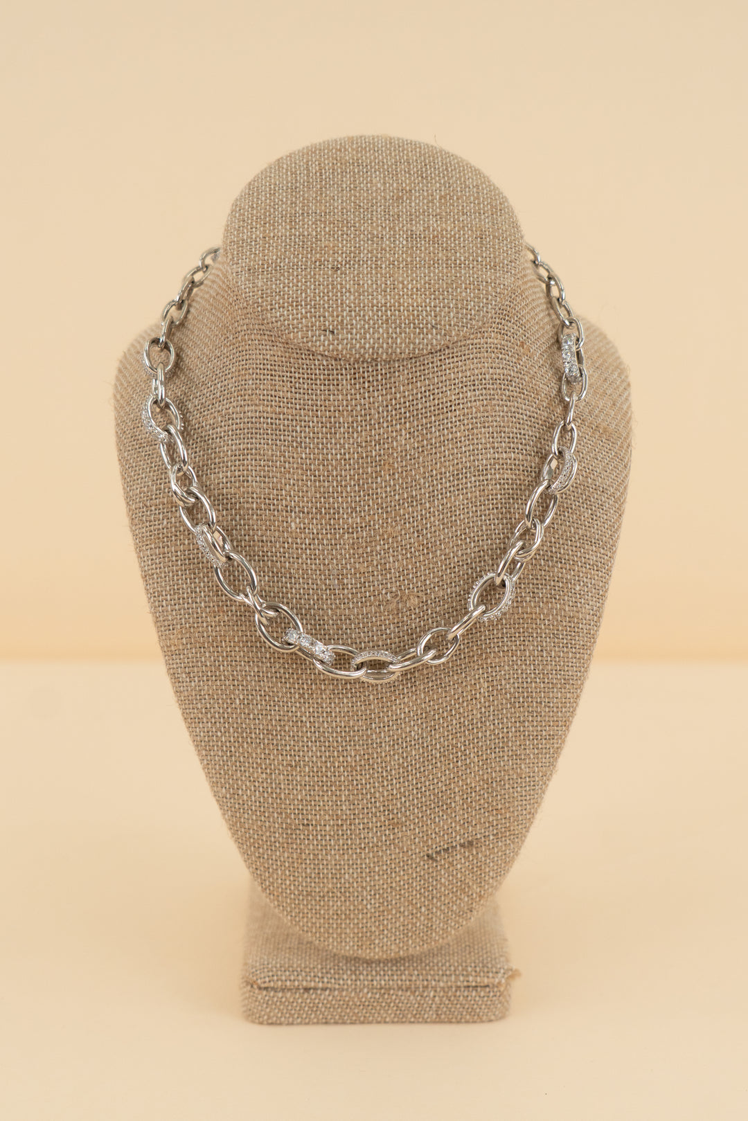 kendra scott silver chunky sparkle necklace (os; retail $450)