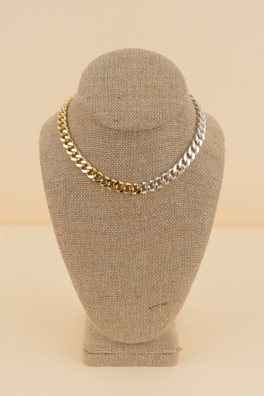 two tone gold and silver chain choker (os; retail $59)