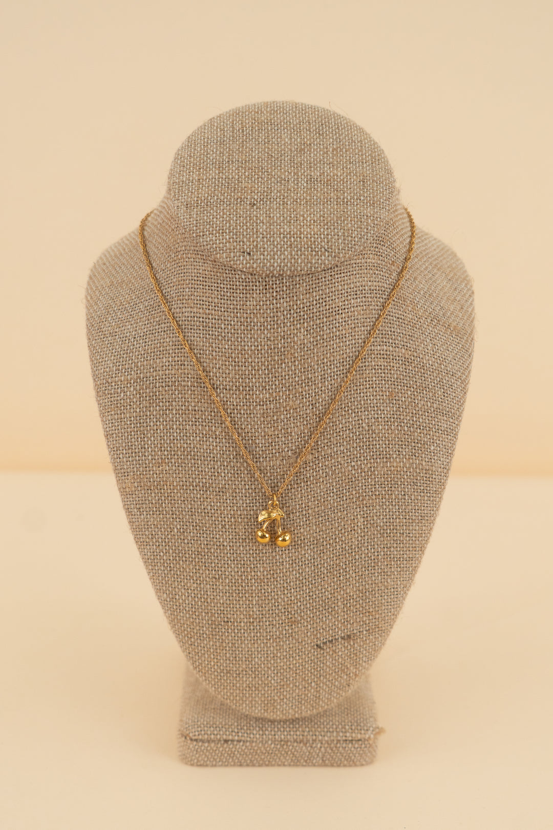 electric picks cherry charm gold necklace (os; retail $88)