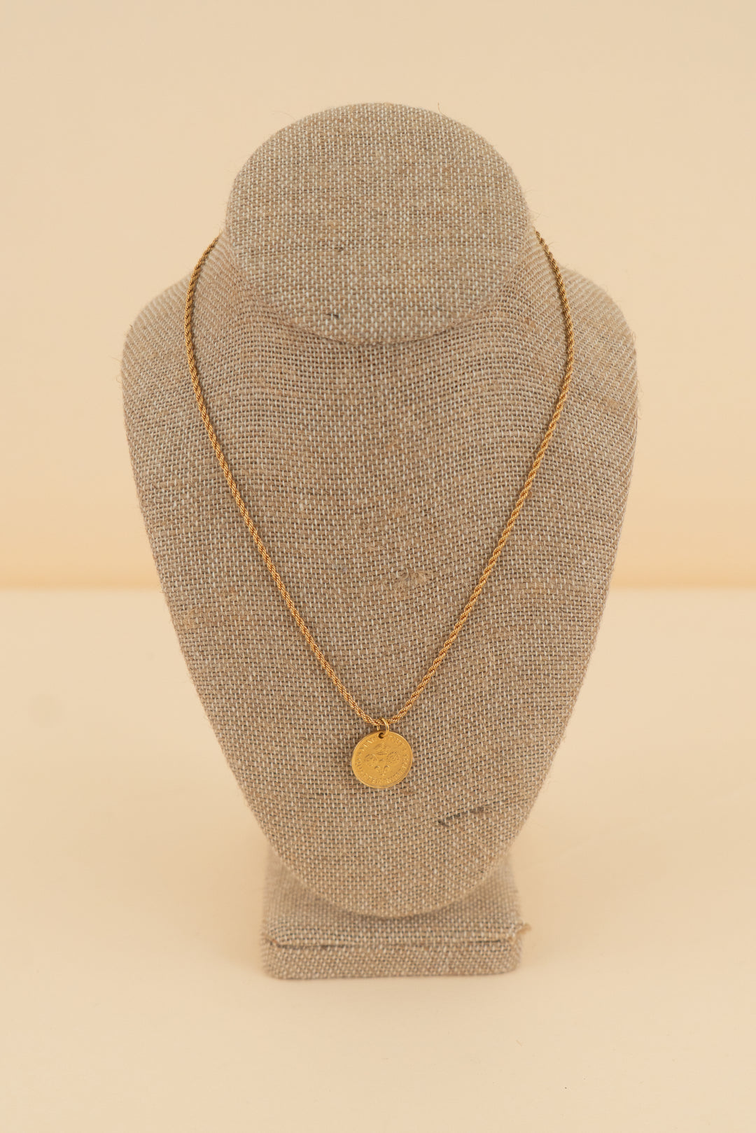 electric picks quarter and emperor gold necklace (os; retail $88)