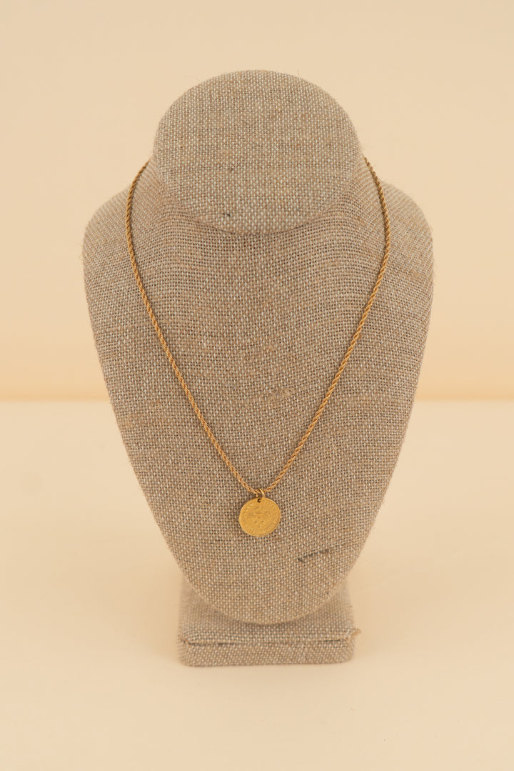electric picks quarter and emperor gold necklace (os; retail $88)